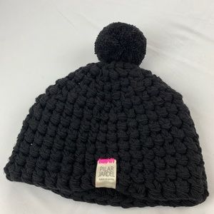 NWT Black Wool Beanie with Pompom black OS